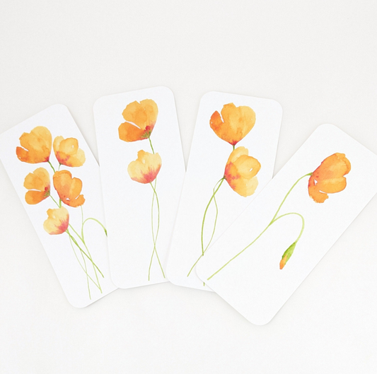 California Poppies Bookmarks, Single or Set of 4