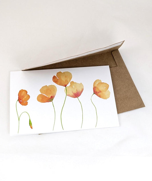 California Poppies Greeting Card, 5x7 with envelope