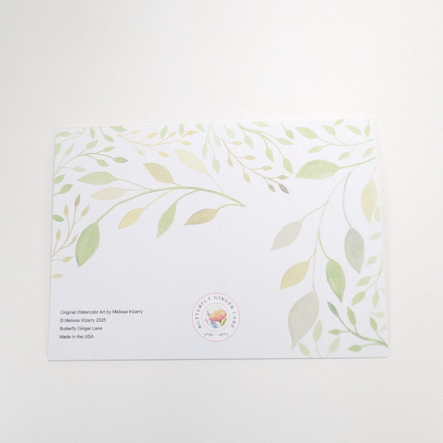 Floral patterned card on a white background