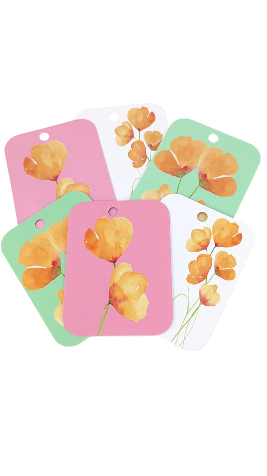 California Poppies Gift Tags, Set of 6
