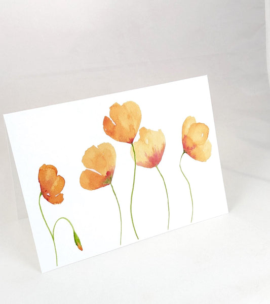 California Poppies Greeting Card, 5x7 with envelope