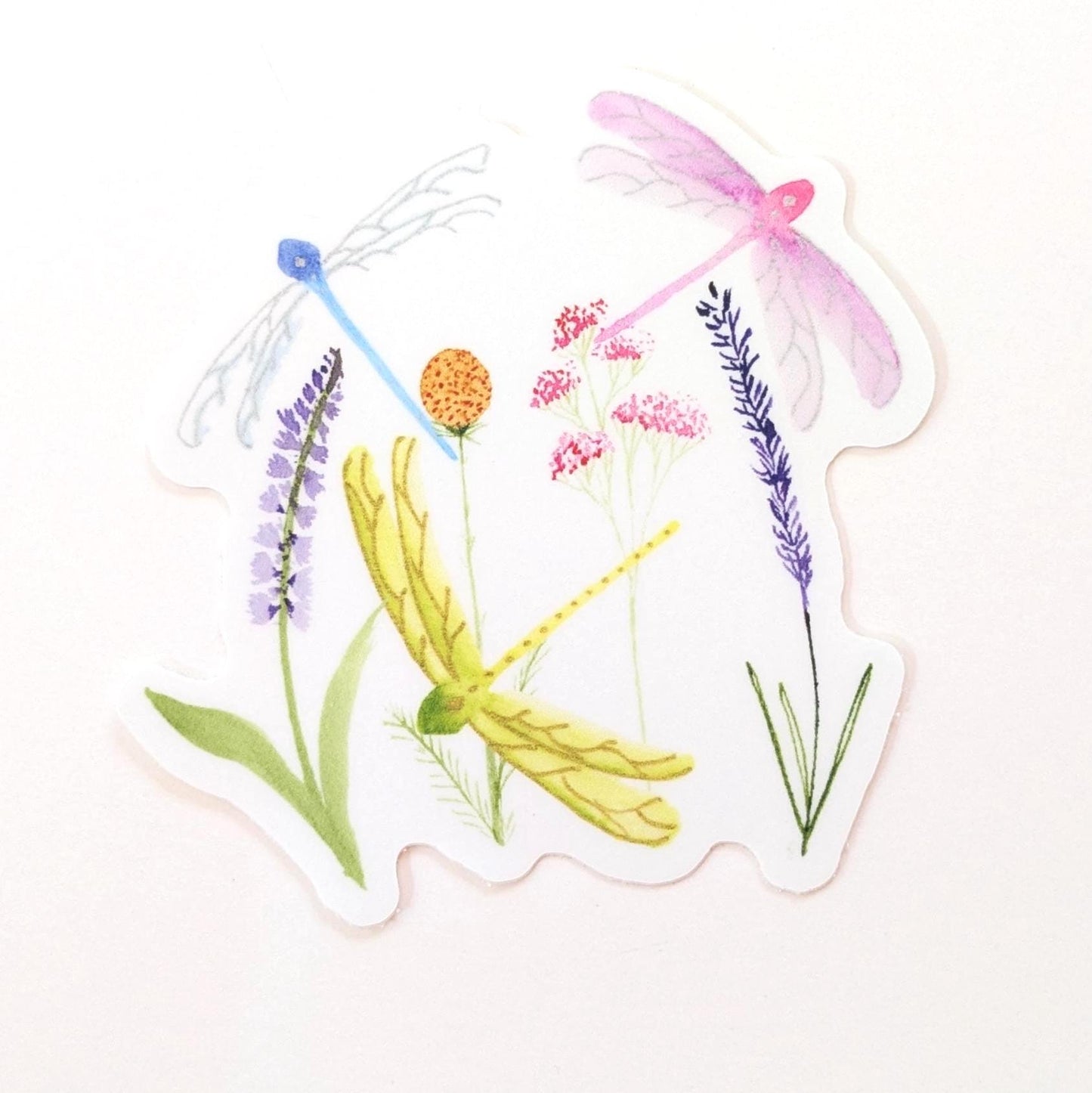 Dragonflies and Flowers Sticker