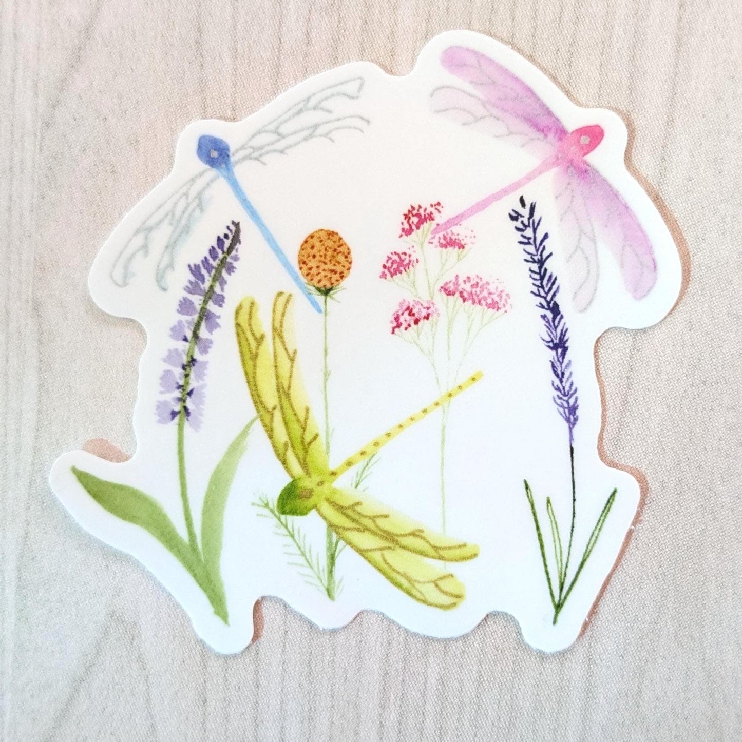 Dragonflies and Flowers Sticker