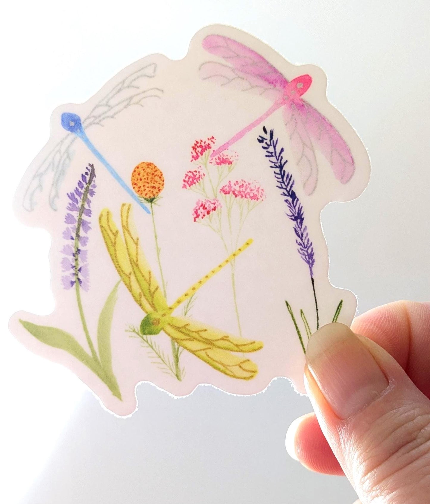 Dragonflies and Flowers Sticker