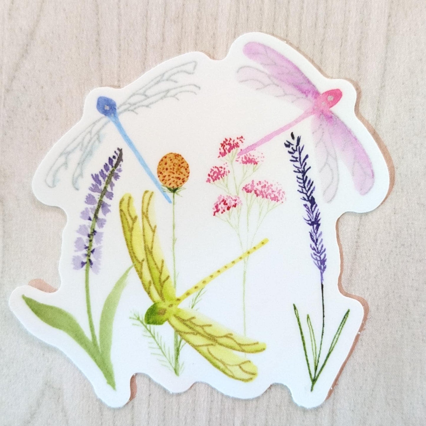 Dragonflies and Flowers Sticker