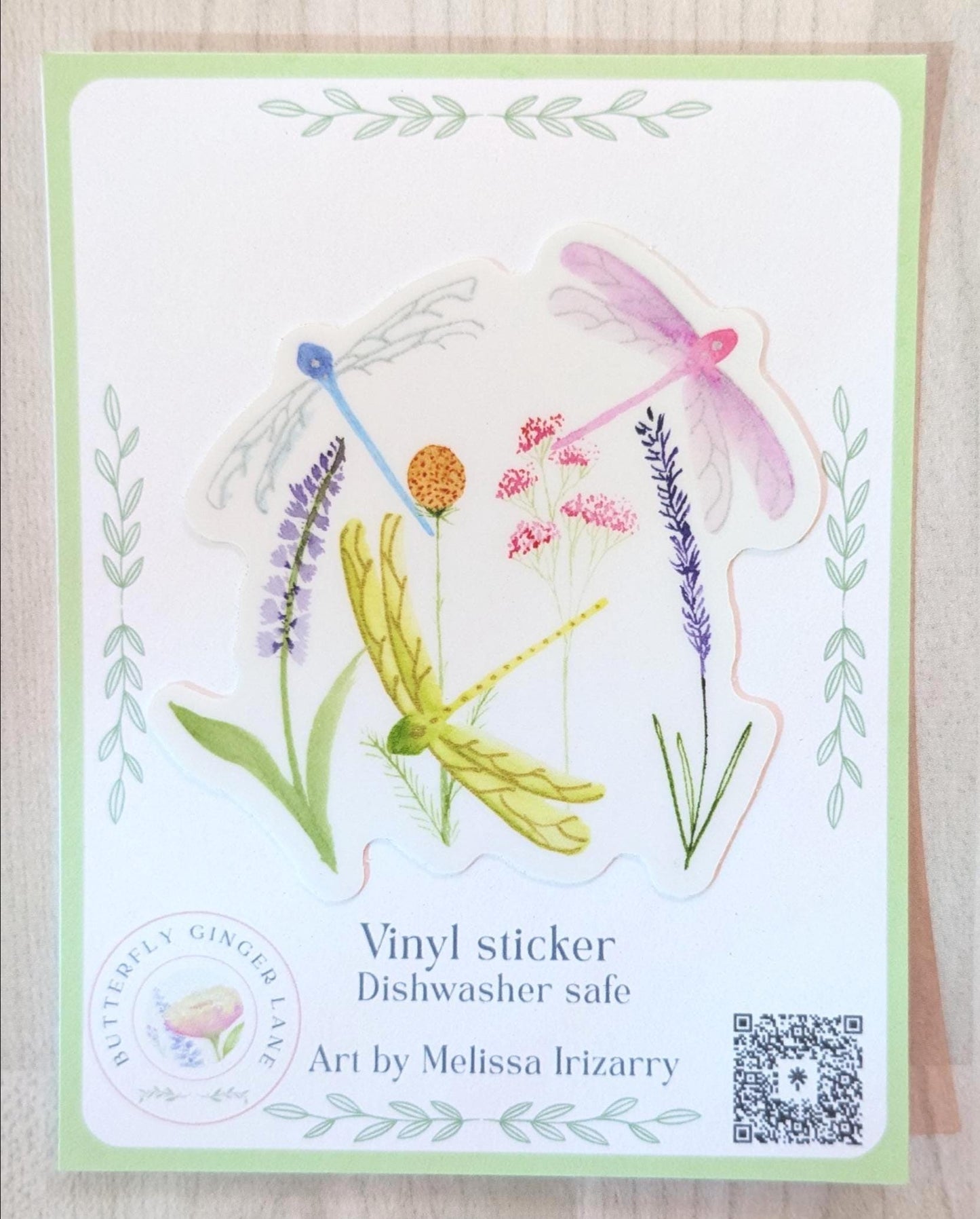 Dragonflies and Flowers Sticker