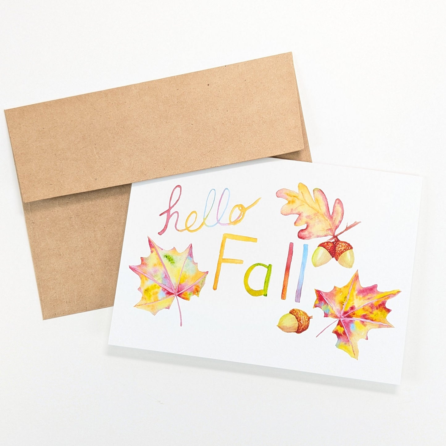 Hello Fall Greeting Card, 5x7 with envelope