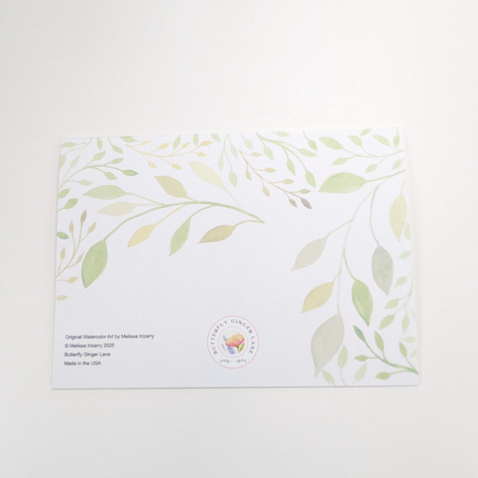 Floral patterned card on a white background