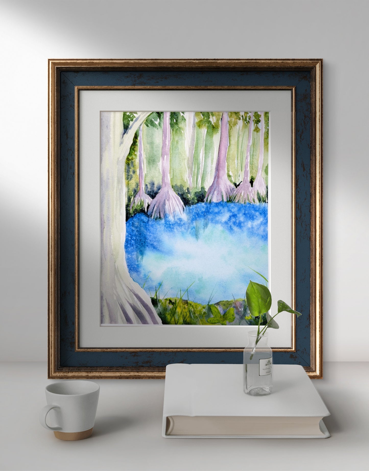 Cypress by the Spring Watercolor Print 8"X10"