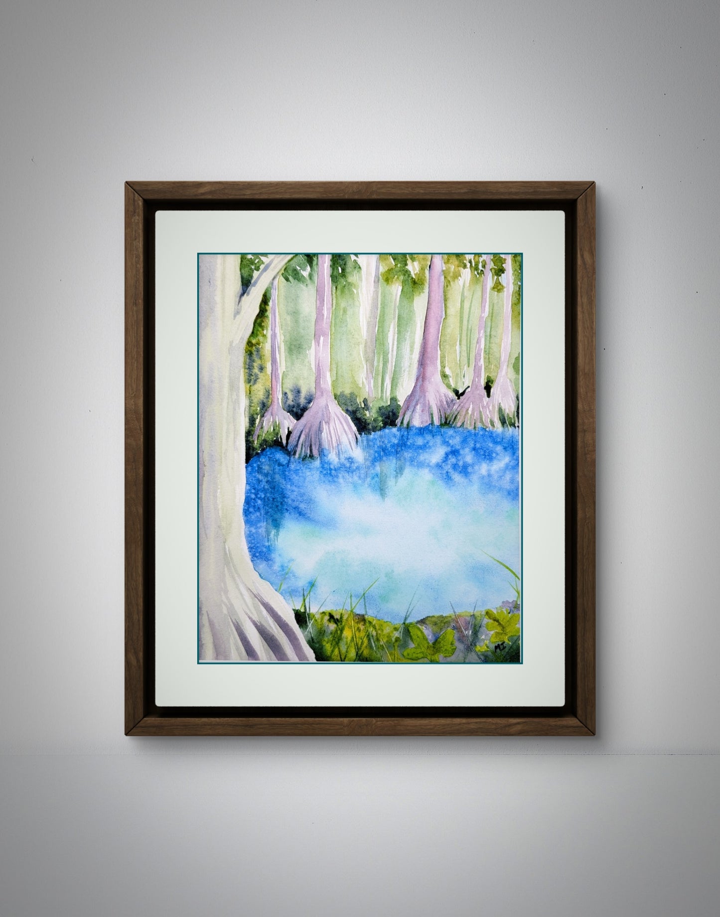 Cypress by the Spring Watercolor Print 8"X10"