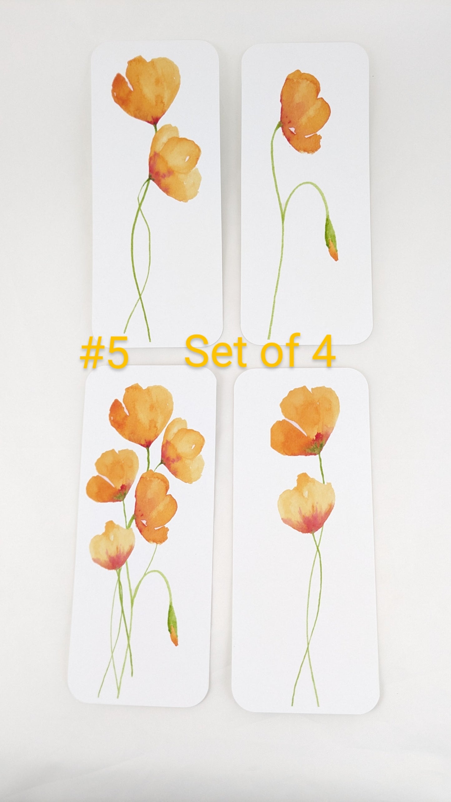 California Poppies Bookmarks, Single or Set of 4