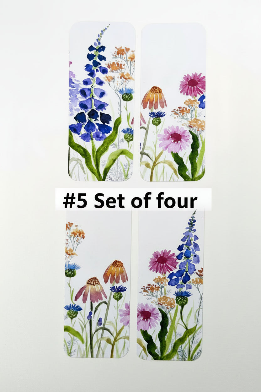 Wildflowers Bookmarks, Single or Set of 4