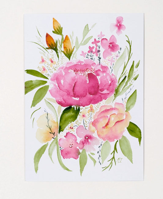 Pink Bouquet Greeting Card